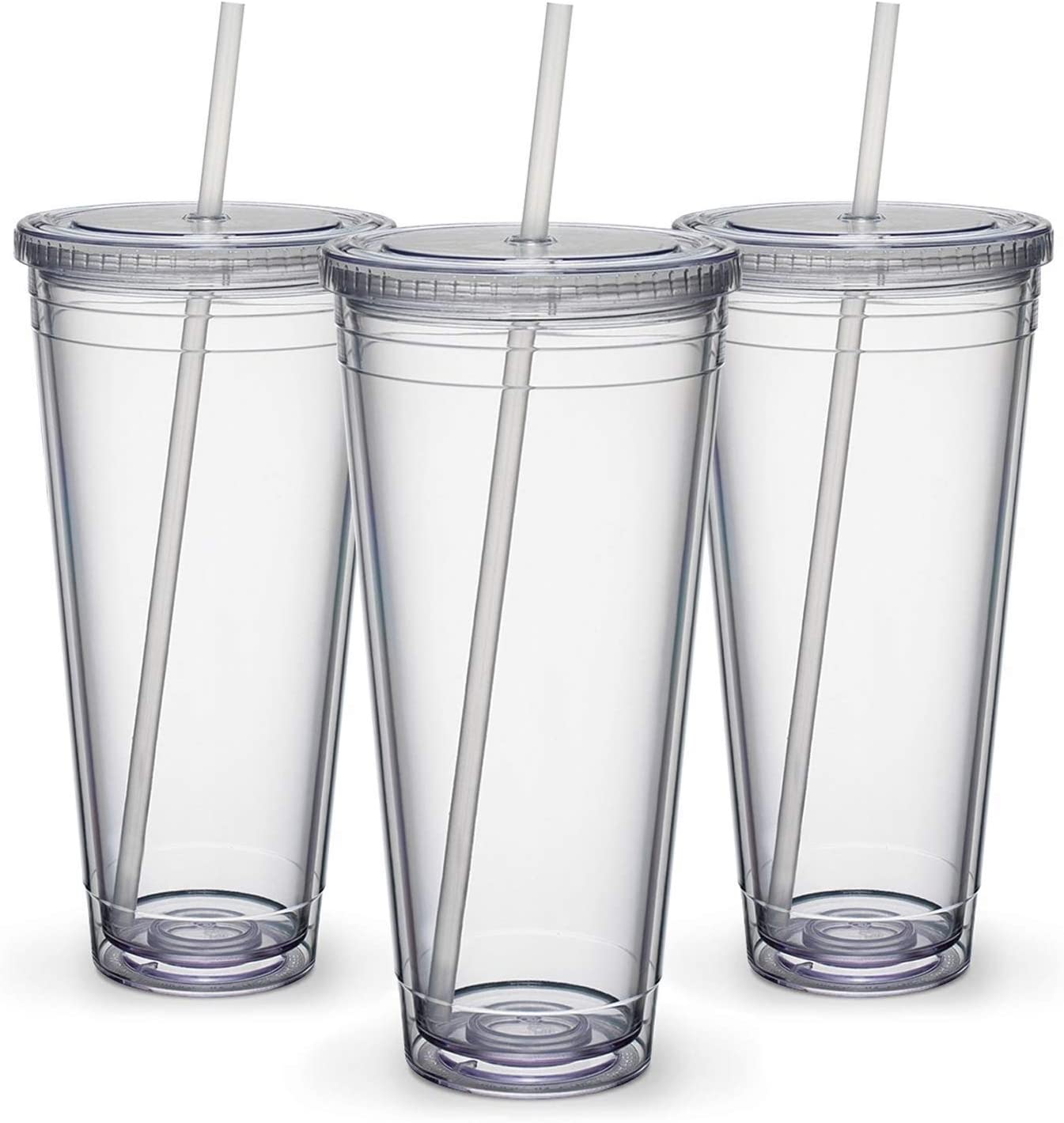 Drinkware 32 oz BLANK Clear Tumbler with Lid and Straw – MY VINYL CUT