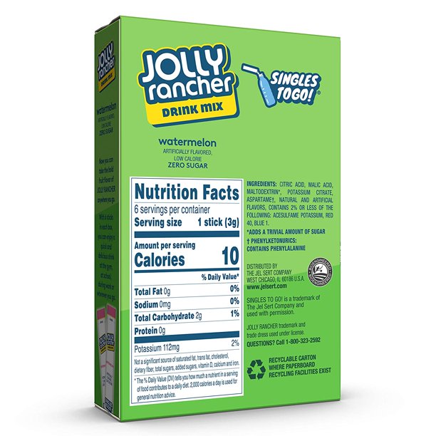 Jolly Rancher Watermelon Drink Mix Single Packet